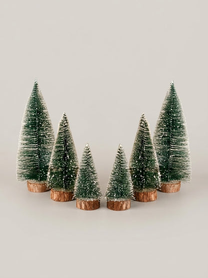 Christmas Frosted Tree - Set of 6