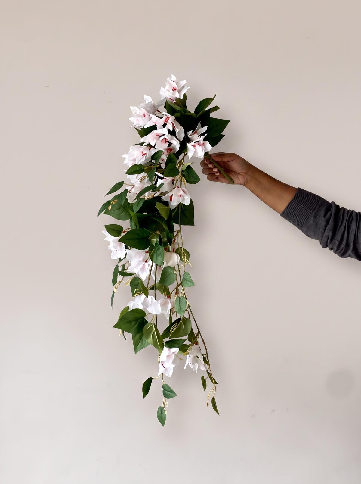 Artificial Hanging Bougainvillea Plant White - 2.5 Feet