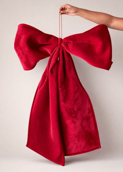 Ruby Christmas Bow Ornament - 3.5 Feet