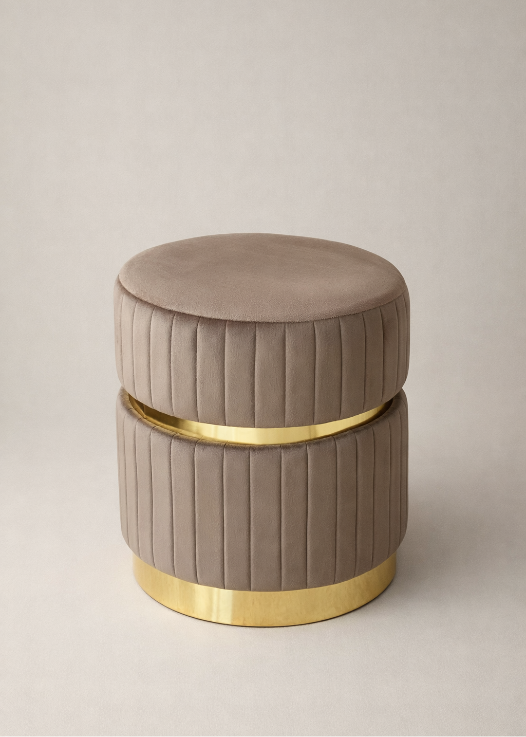Kobe Striped Pouffe - Brown