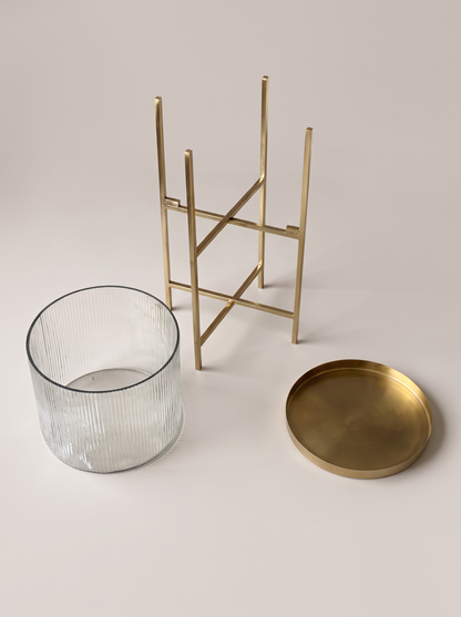 Fluted Glass Bowl Stand - Medium