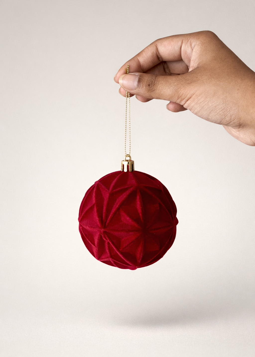 Ruby Velvet Christmas Ornament - (Set of 3)
