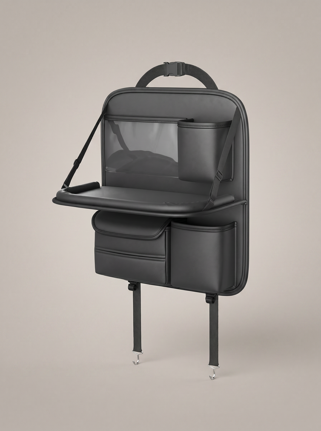 Car Back seat Organizer with Tray - Black