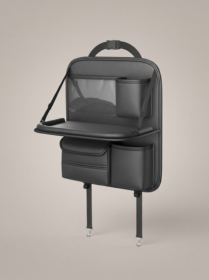 Car Back seat Organizer with Tray - Black