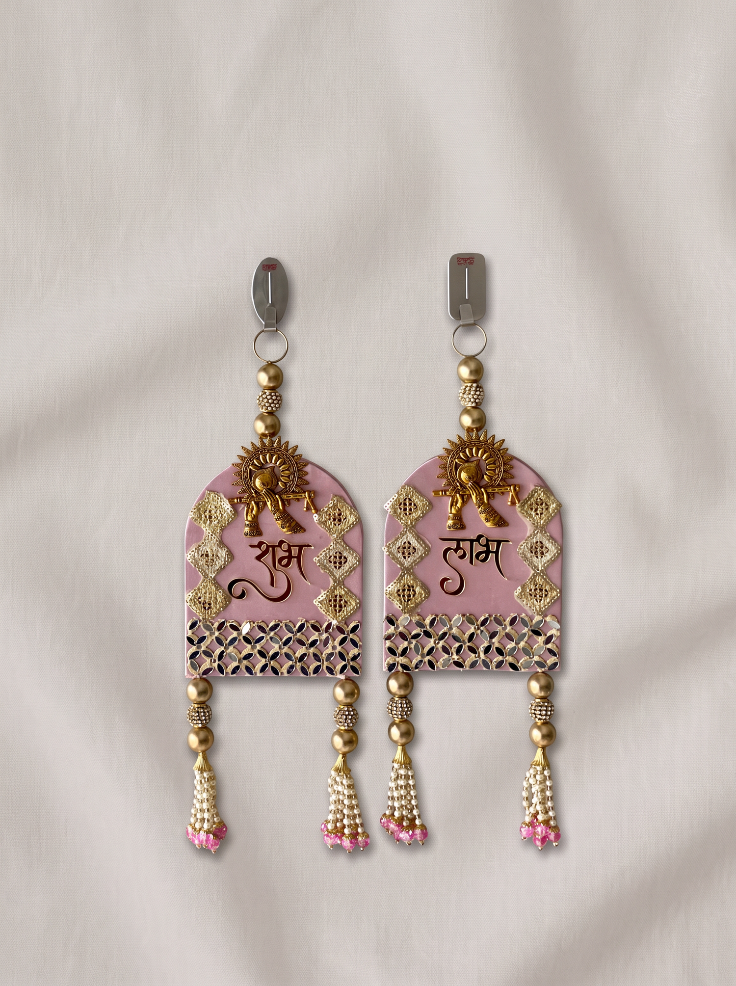 Festive Bansuri Shubh Labh Latkan - Pink