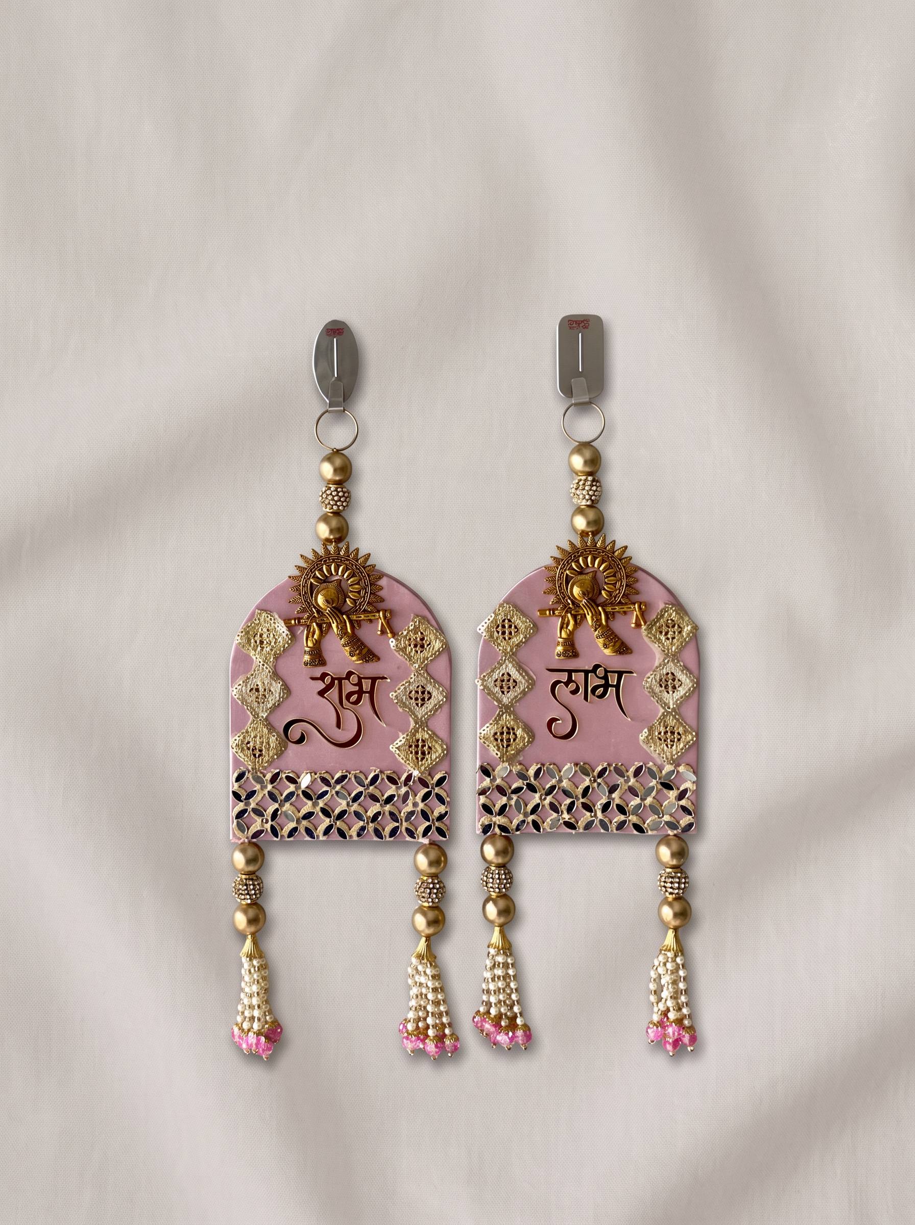 Festive Bansuri Shubh Labh Latkan - Pink