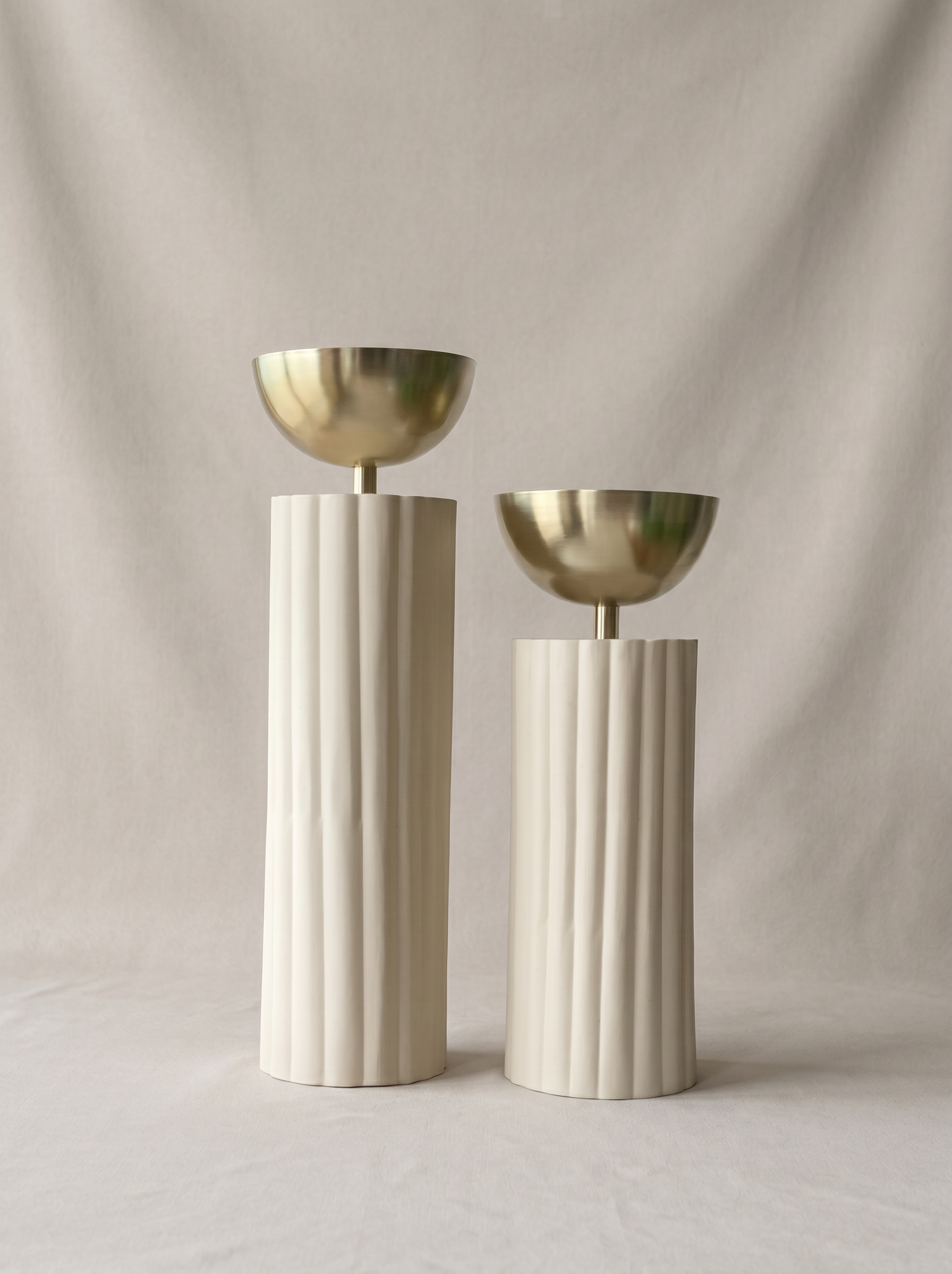 Sabi Fluted Planters - Beige