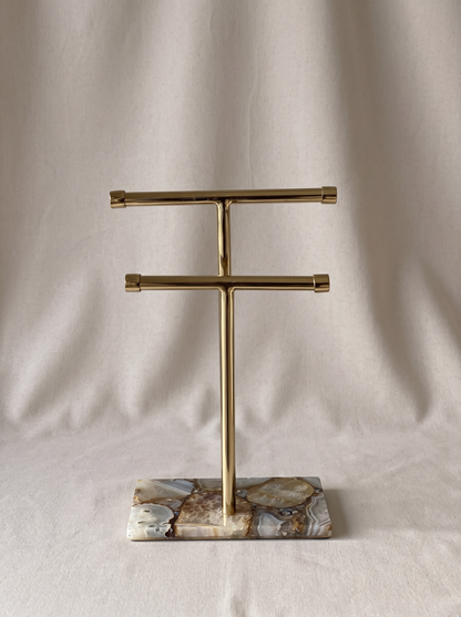 Regal Agate Hand Towel Stand - Beige / Brown