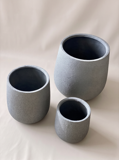Noa Round Planters - Light Grey