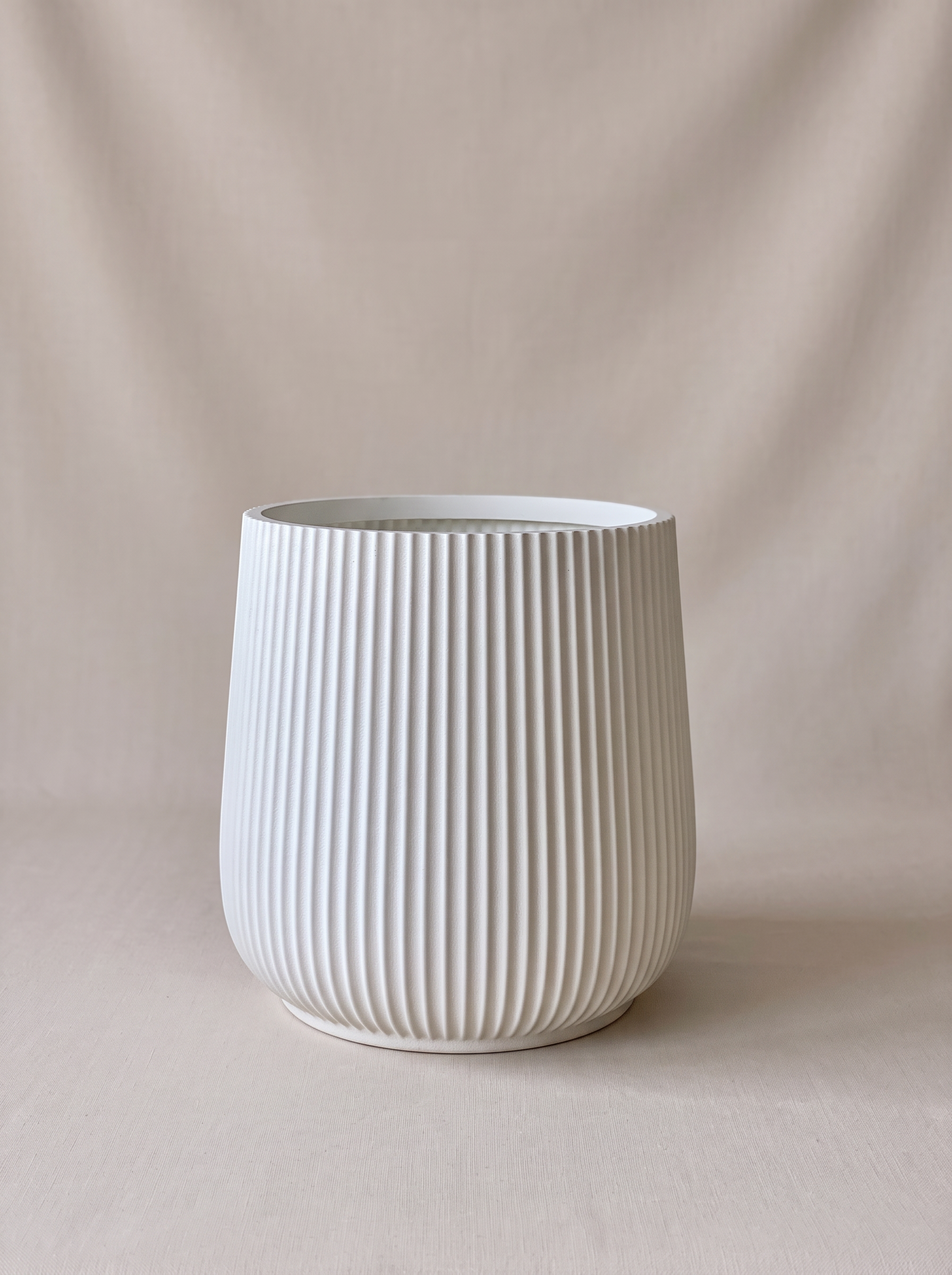 Luna Fluted Planter - White