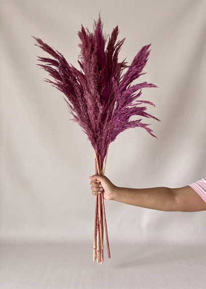 Artificial Feather Pampas Bunch - Pink