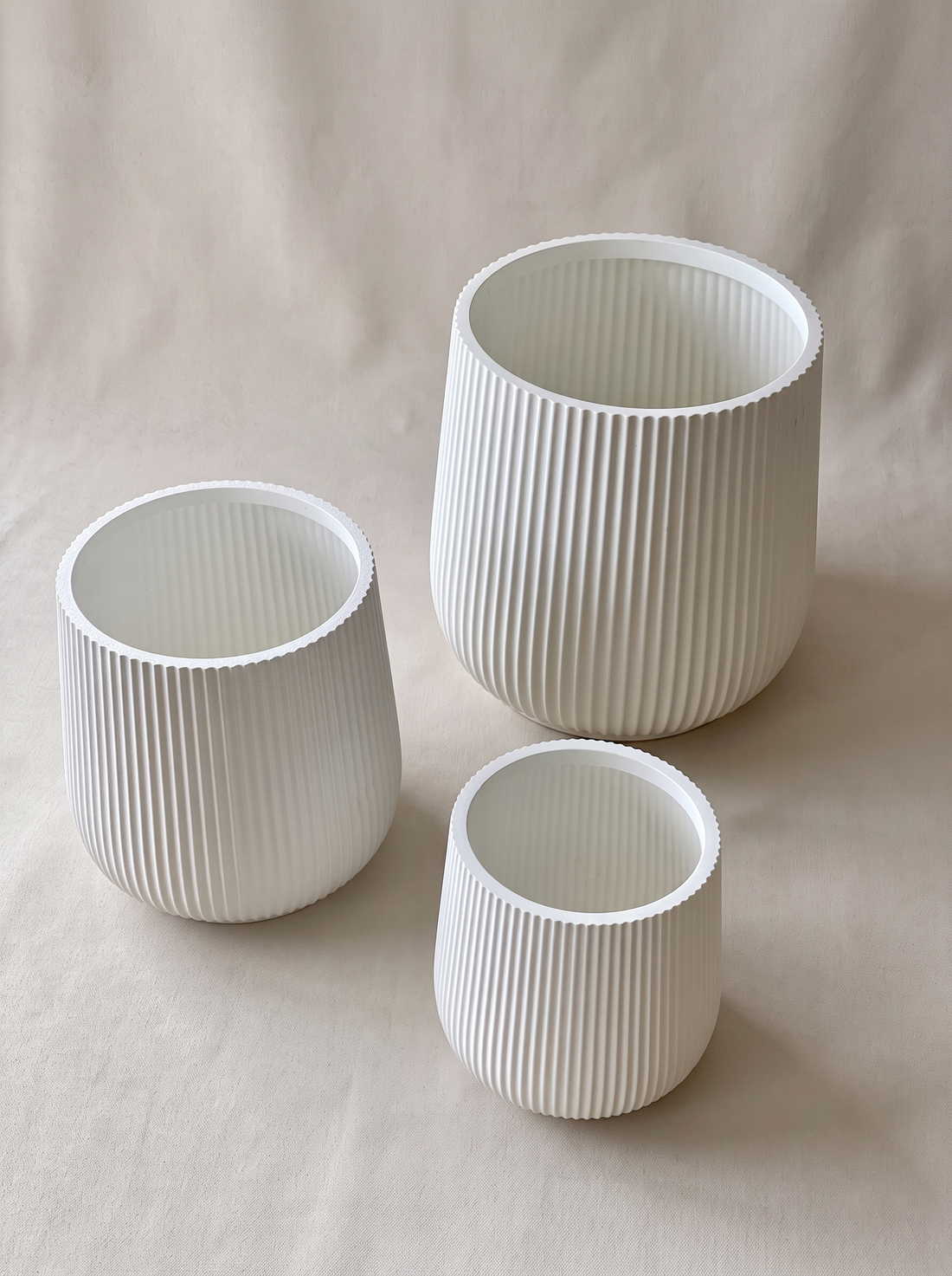 Luna Fluted Planter - White