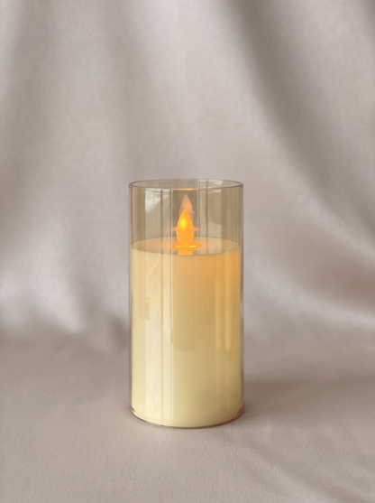 LED Glass Candle -Large
