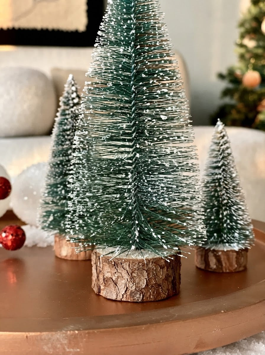 Christmas Frosted Tree - Set of 6