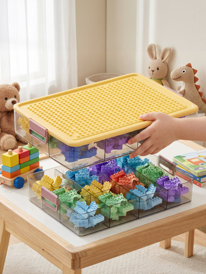 Clear Toy Organizer Box for Building Blocks &amp; Bricks