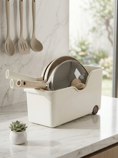 Storage Basket With  Wheels Large (Set of 2)
