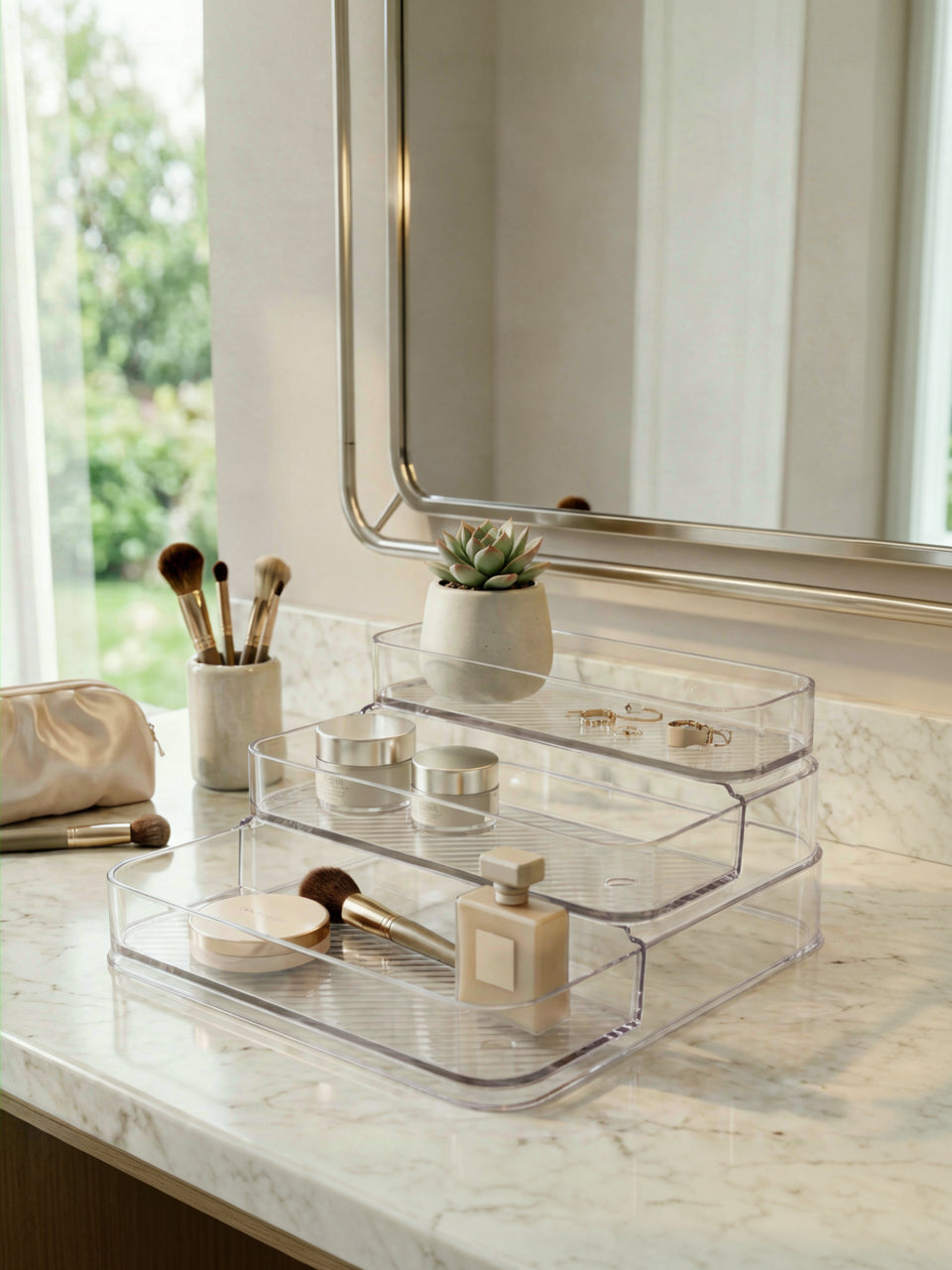 3-Tier Transparent Storage Rack