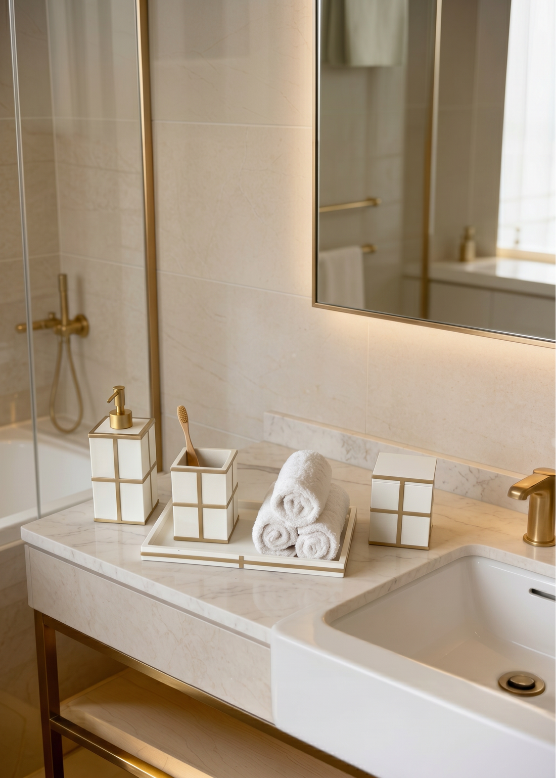 Axia Bathroom Set - Ivory (Set of 4)