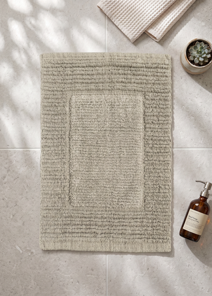 Mysa Anti Slip - Woven - Cotton Bath Mat - Beige - 45 x 30 cm