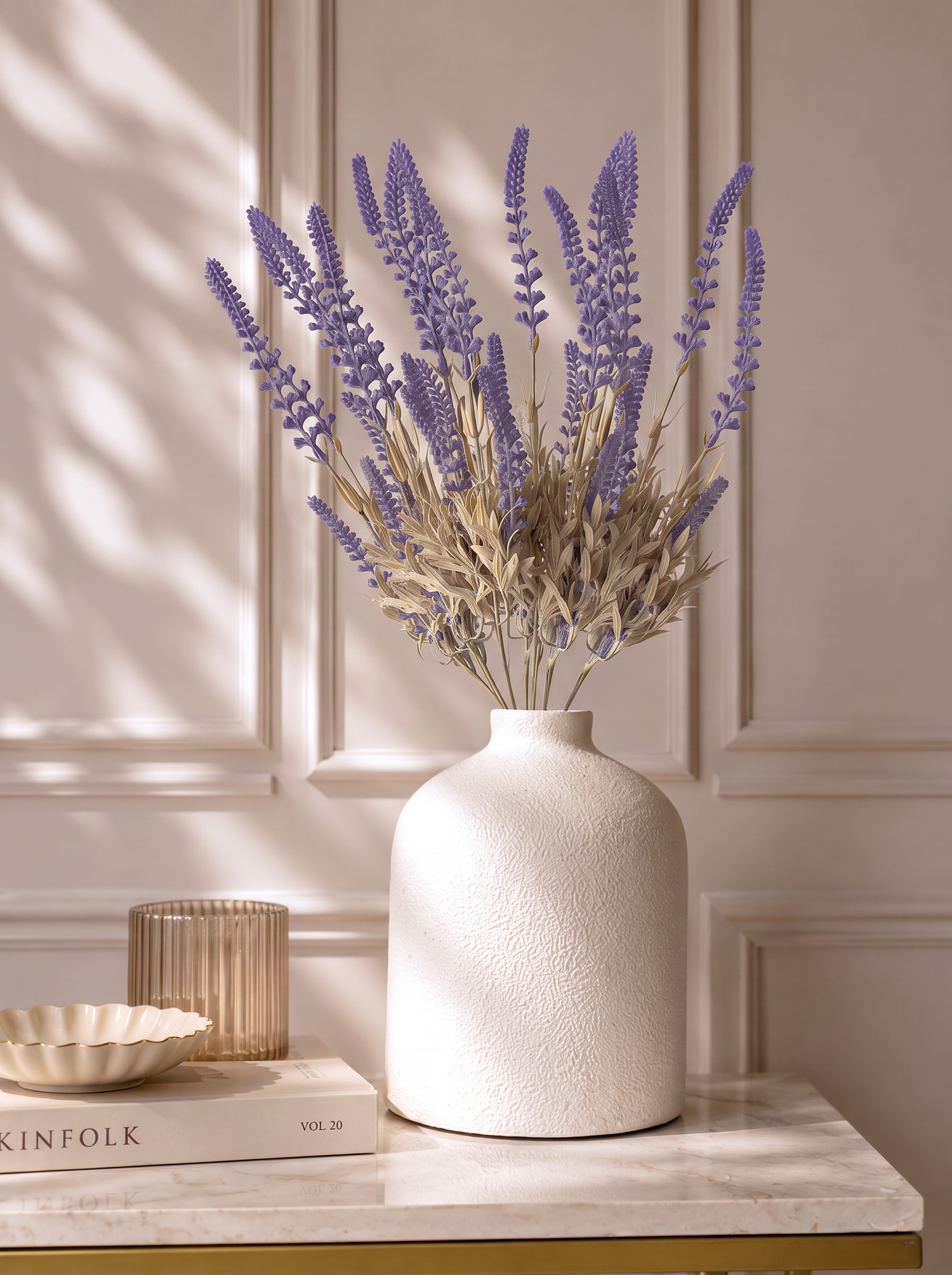 Artificial Country Lavender Bush  - Set of 3