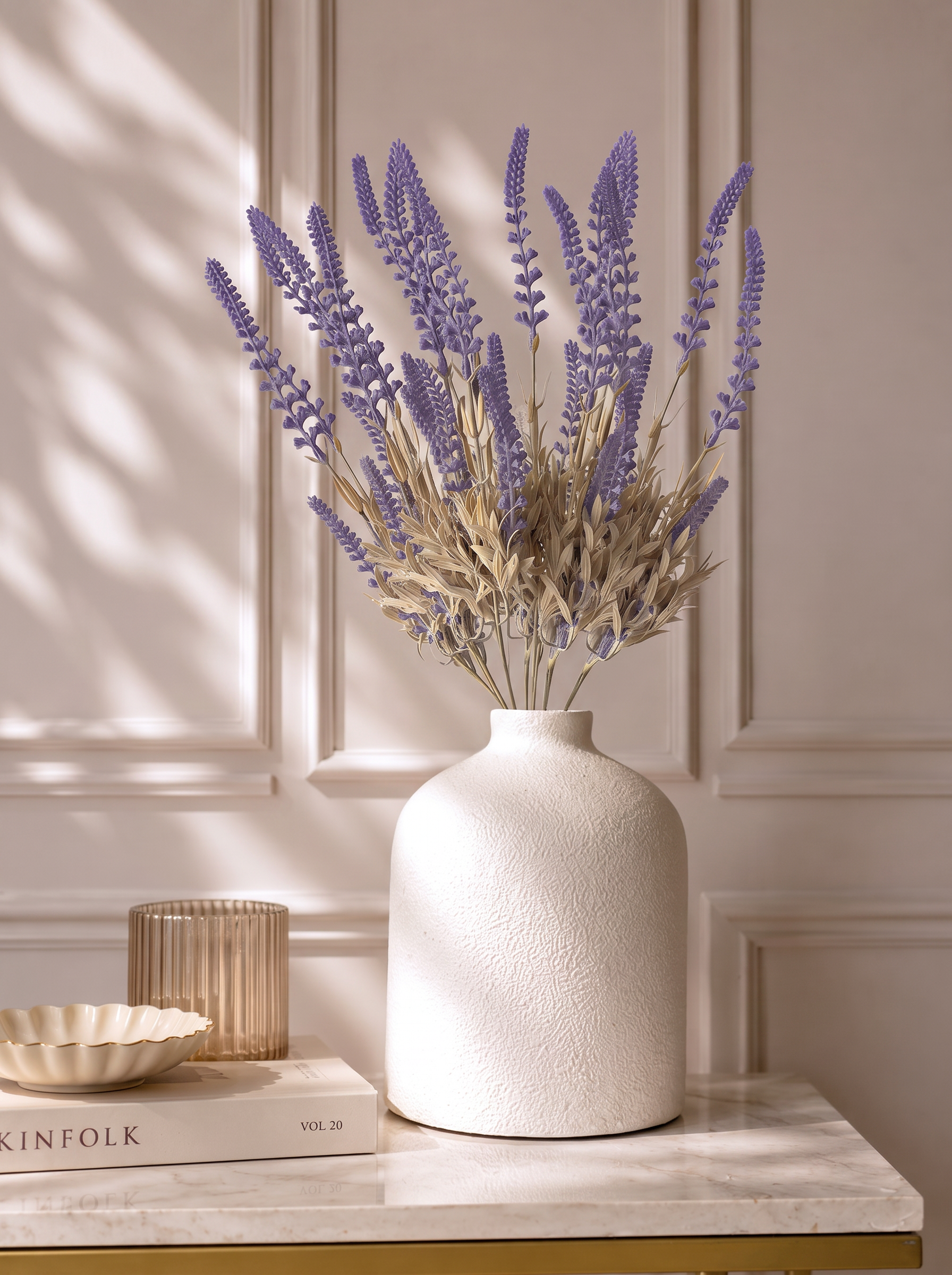 Artificial Country Lavender Bush  - Set of 3