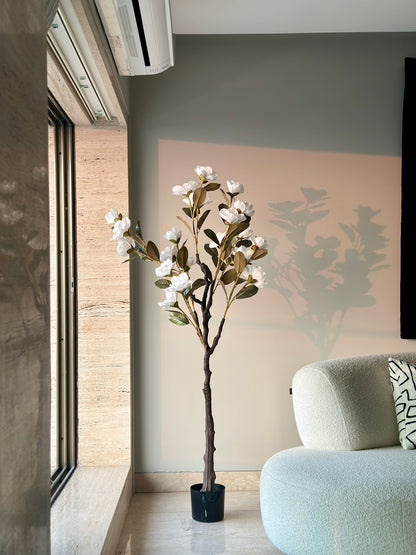 Artificial White Gardenia Plant - 5.5ft