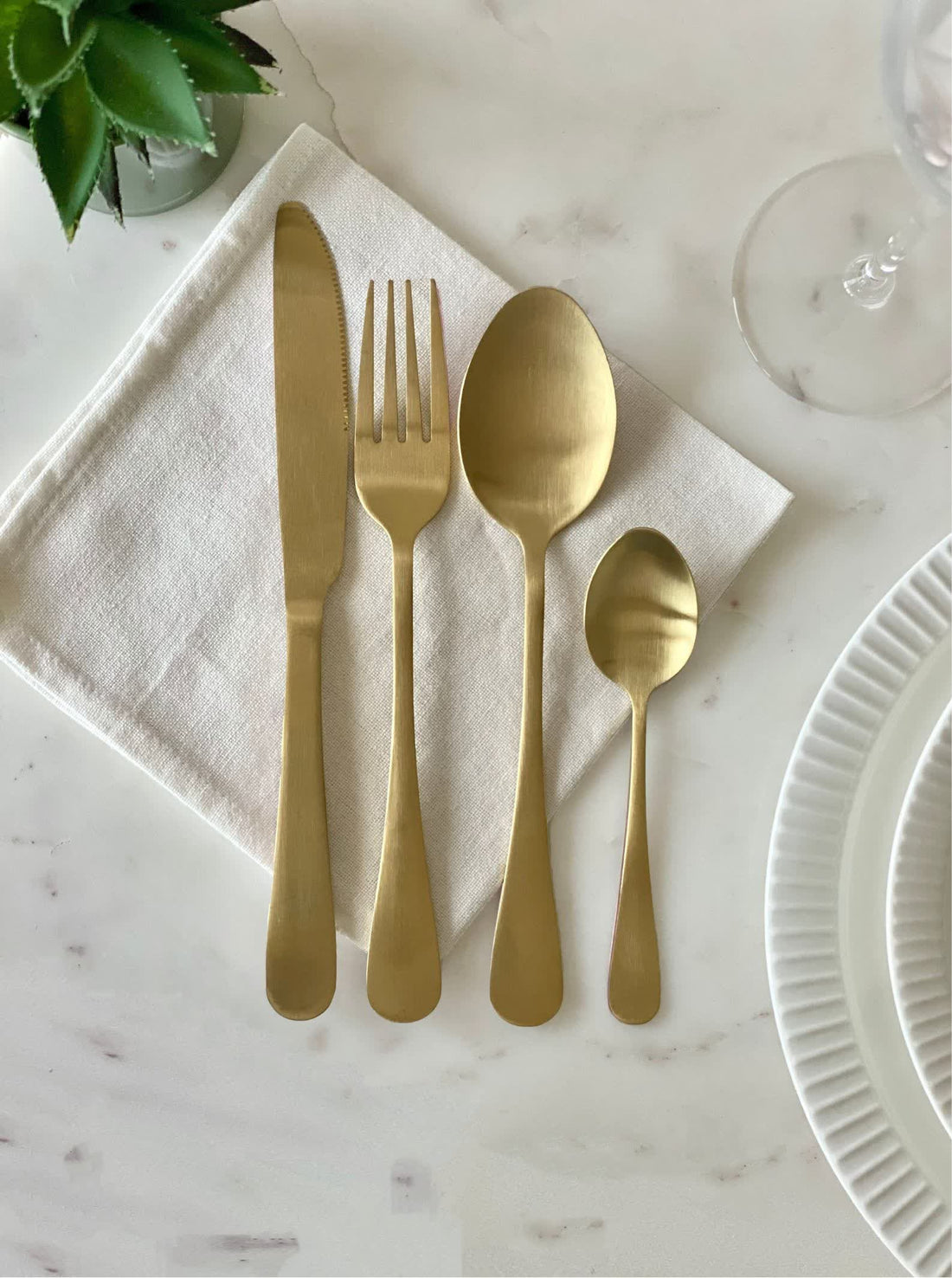 Matt Gold Cutlery Set - 24pcs