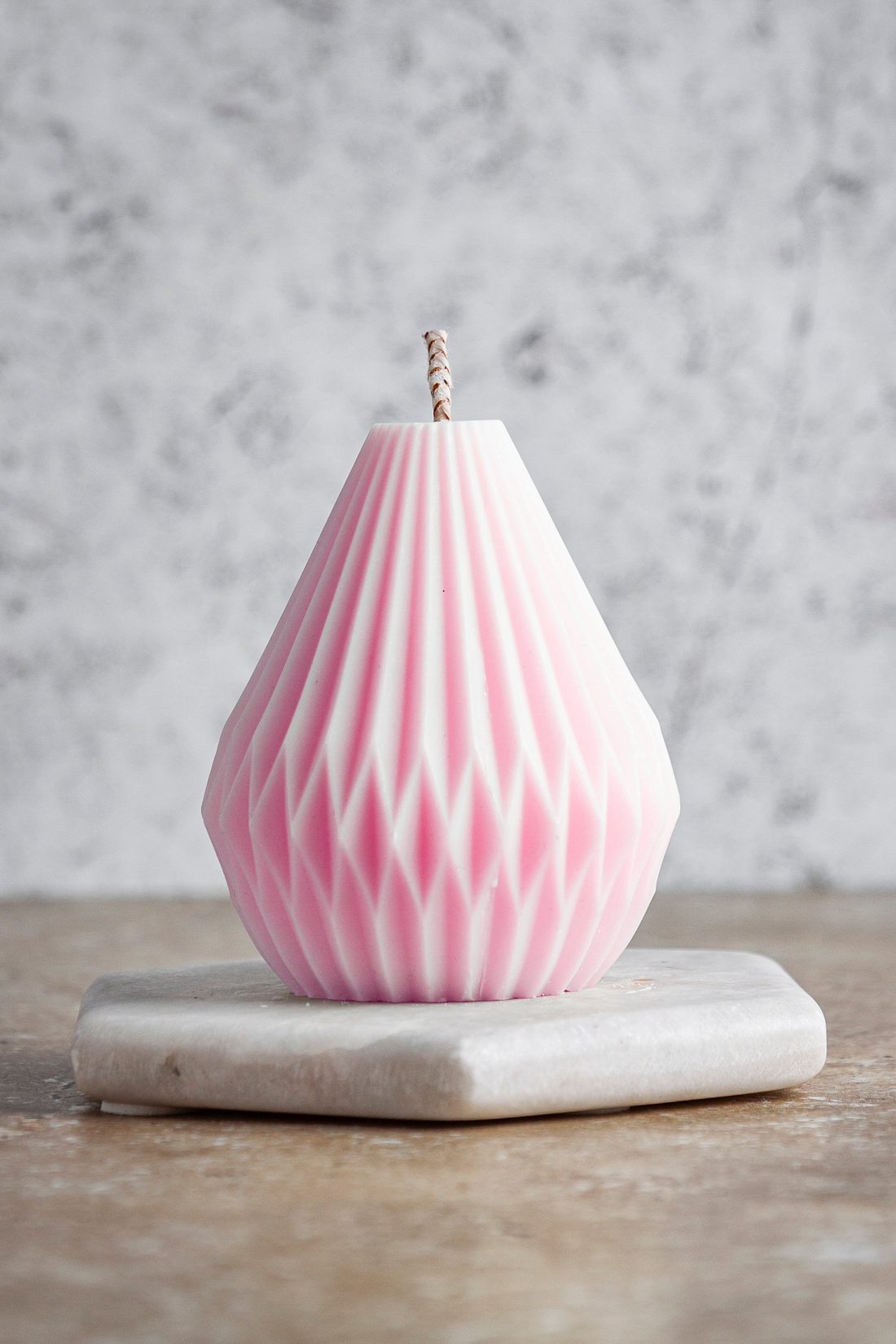 Bell Geometric Small Candle - Pink - Set Of 2