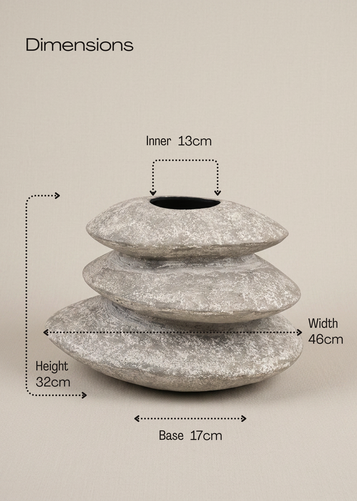 Veranda Pebble Planter - Rustic Ivory