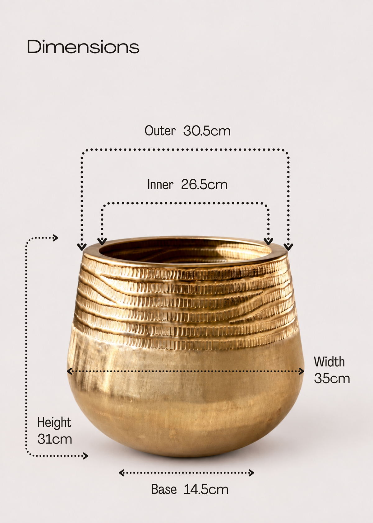 Acropolis Textured Gold Planter