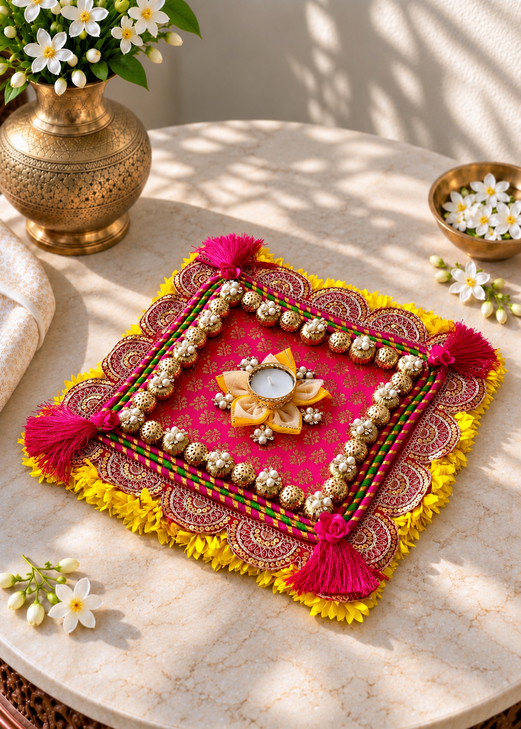 Festive Kamal Rangoli Matt
