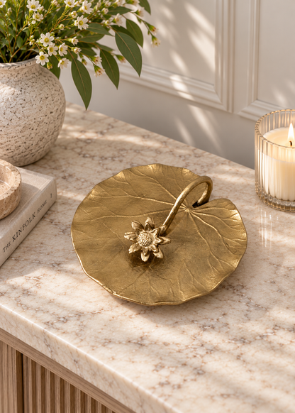 Lotus Bloom Gold Tissue Holder