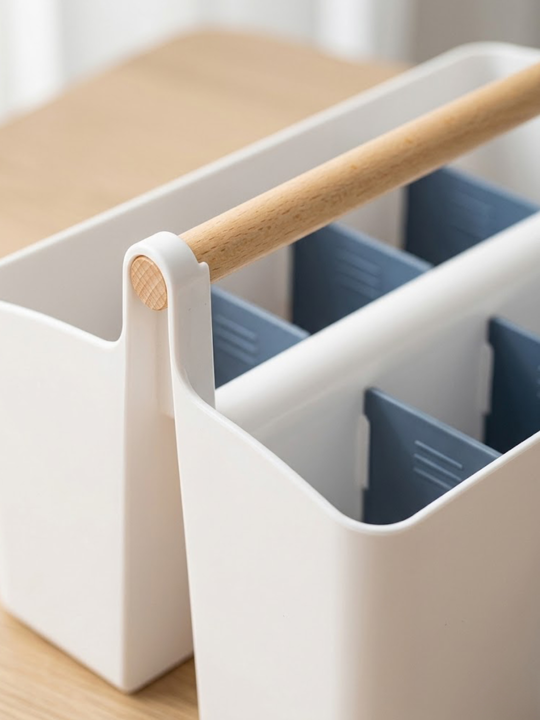Storage Caddy with Adjustable Dividers - Blue