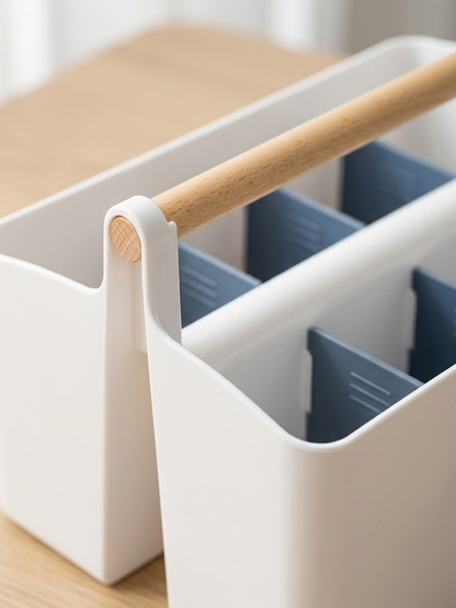 Storage Caddy with Adjustable Dividers - Blue