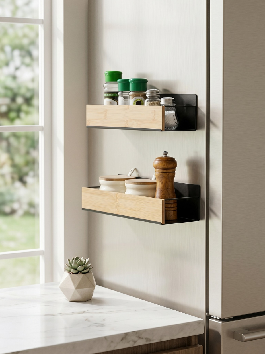 Bamboo Magnetic Rack (Set of 2)