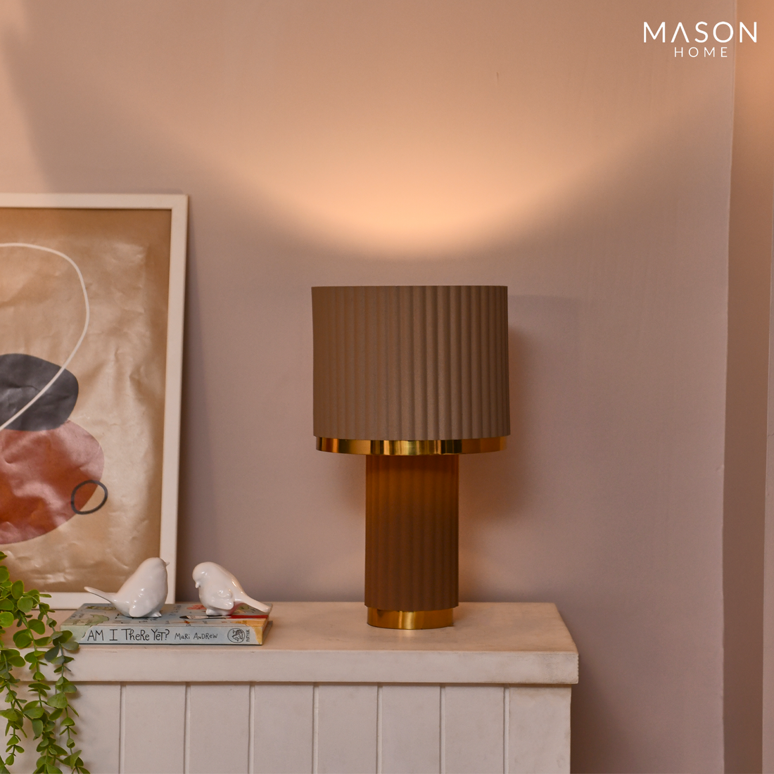 Nordic Light Brown Ribbed Lamp