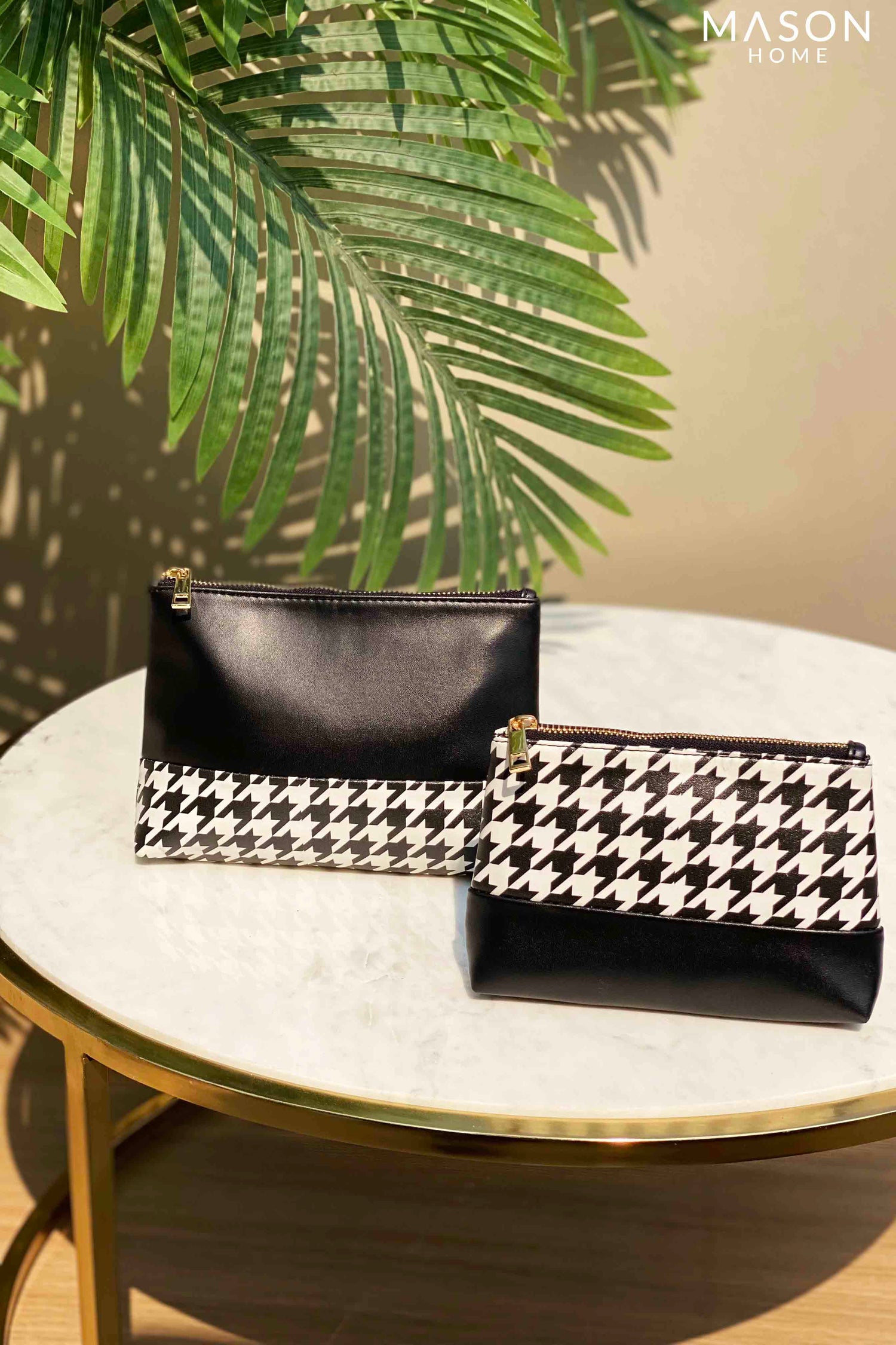 Houndstooth Make Up Pouch - Set Of 2