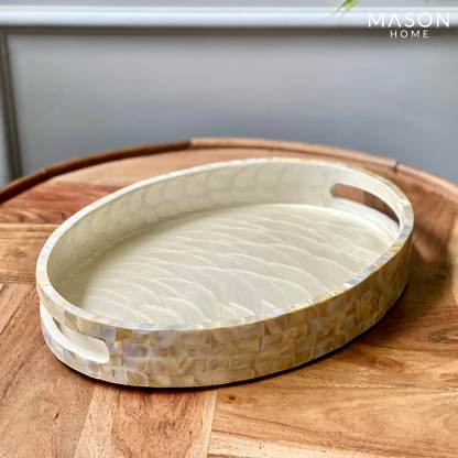Mother Of Pearl Oval Tray - Large