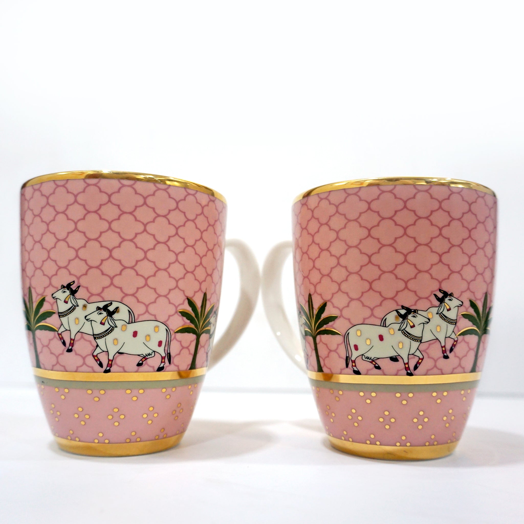 Pichwai - Coffee Mug Pink (Set Of 2)