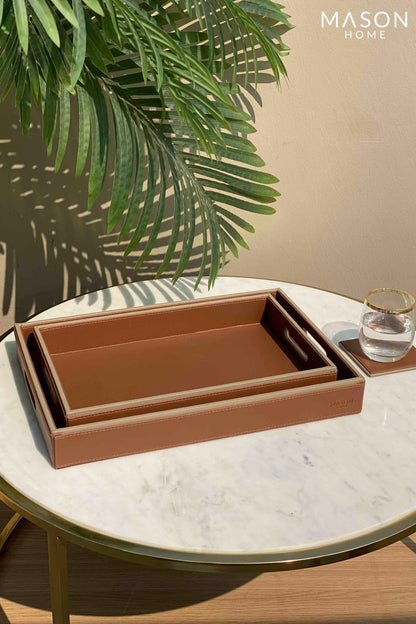Naples Brown Tray - Set Of 2