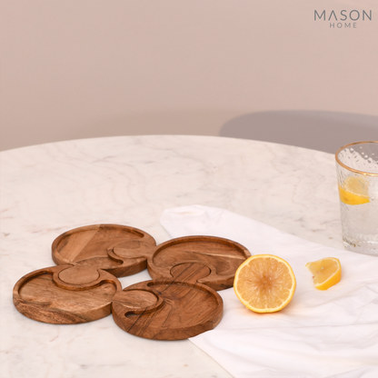 Stockholm Wooden Coasters - Set Of 4