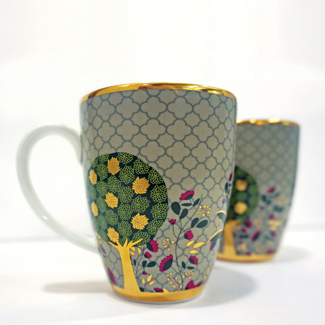 Pichwai - Coffee Mug Green (Set Of 2)
