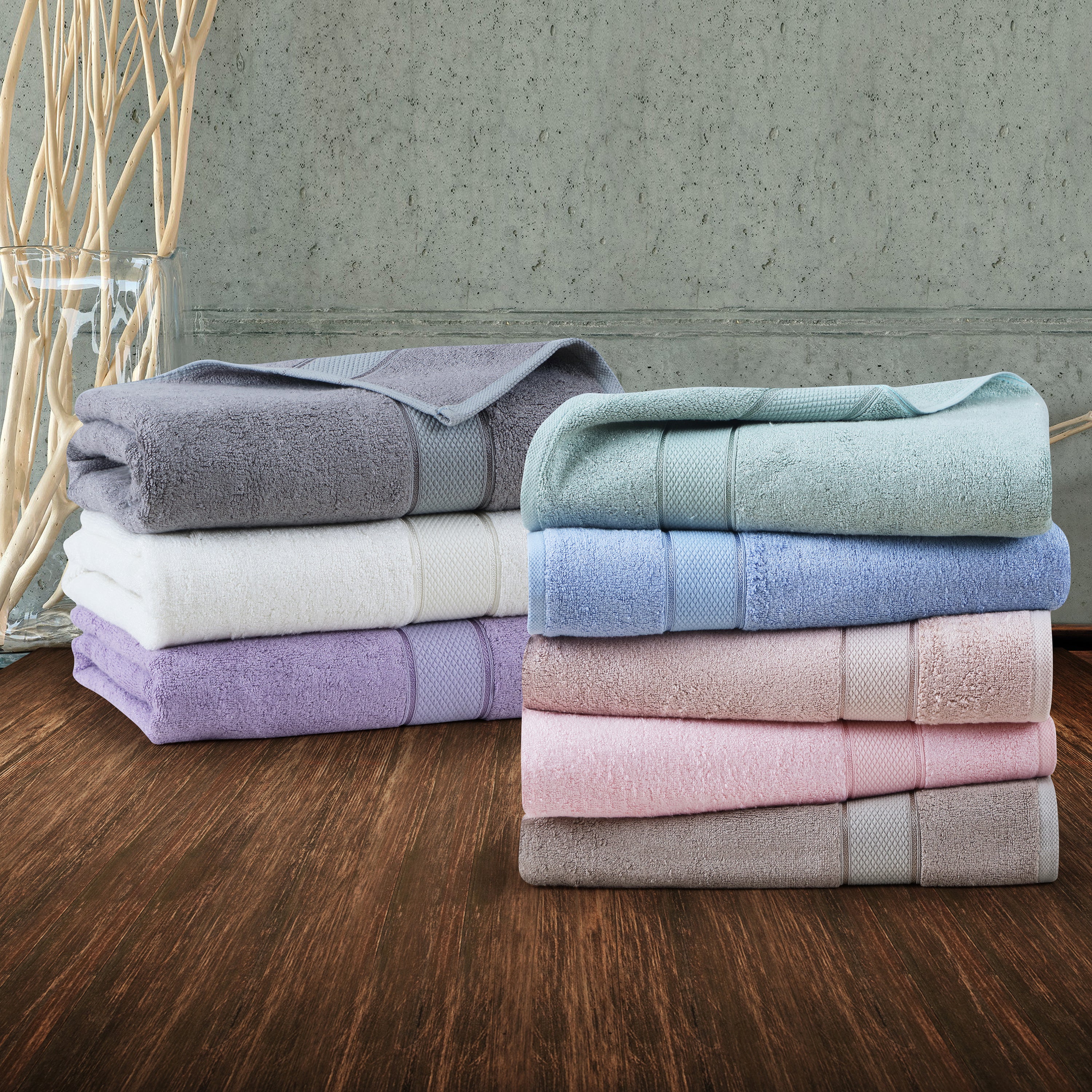 Grey - Bamboo Hand Towel - (Set Of 2)