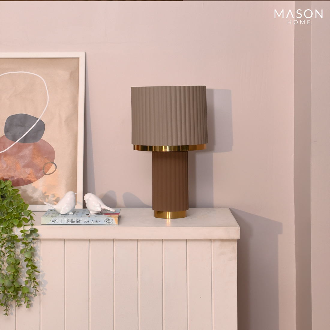 Nordic Light Brown Ribbed Lamp