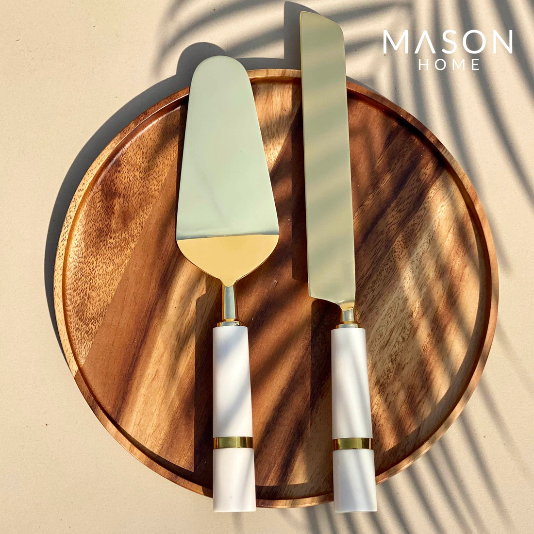 Oslo Cake Knife And Server - White