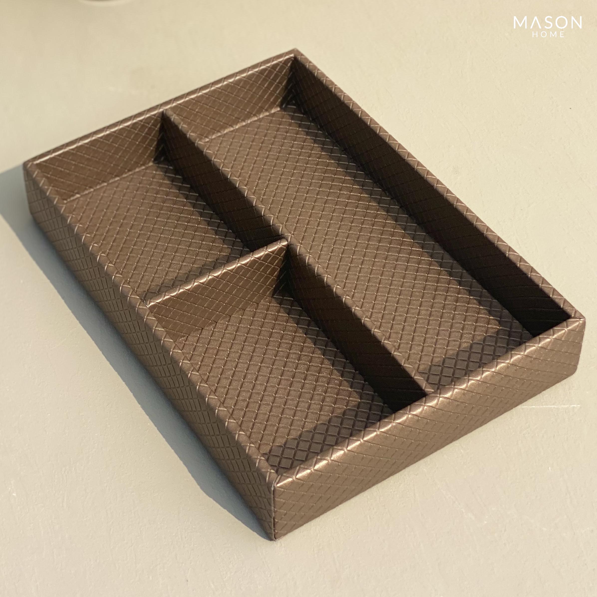 Braided 3 Slot Brown Organiser