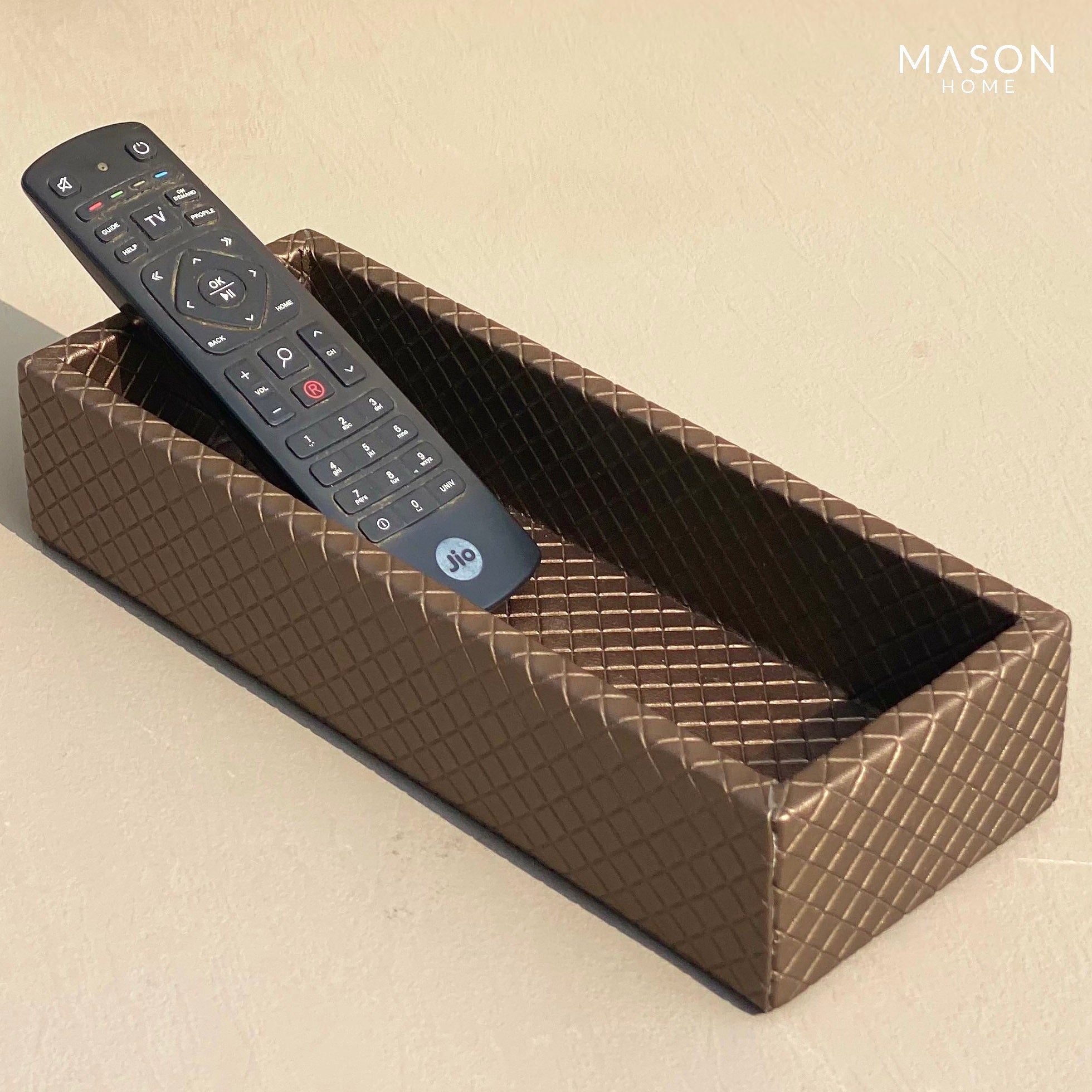 Braided Brown Rectangle Remote Holder