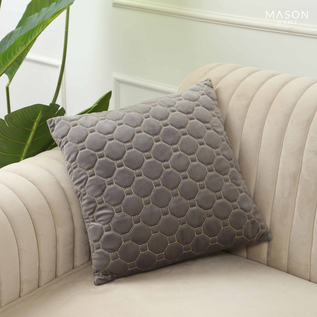 Honeycomb Grey Cushion Cover