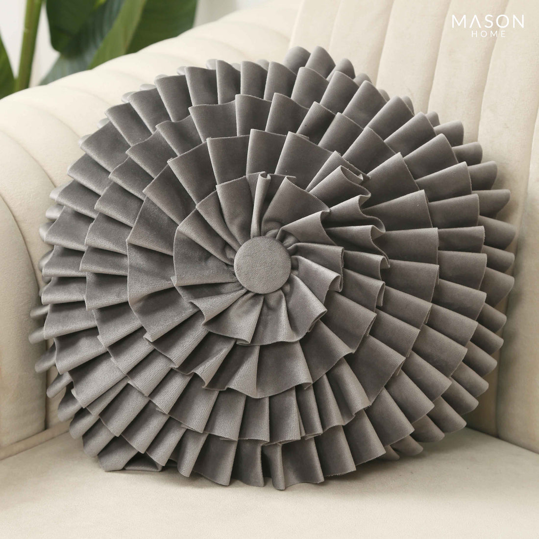 Floret Grey Round Cover With Filler