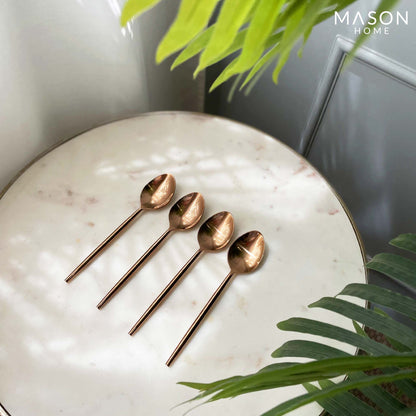 Luxe Rose Gold Dining Spoons - Set Of 4